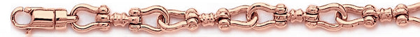 14k rose gold, 18k pink gold chain 7mm Yoke Link Bracelet