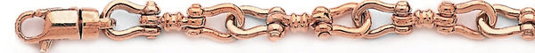 14k rose gold, 18k pink gold chain 7.6mm Yoke Link Bracelet