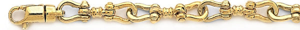 18k yellow gold chain, 14k yellow gold chain 7.6mm Yoke Chain Necklace