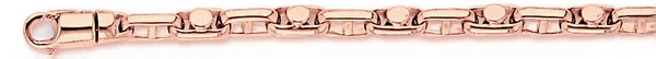 14k rose gold, 18k pink gold chain 5mm Zone Link Bracelet