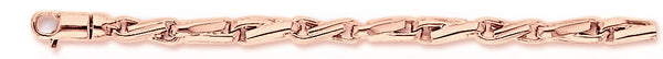 14k rose gold, 18k pink gold chain 3.8mm Twisted Avion Link Bracelet