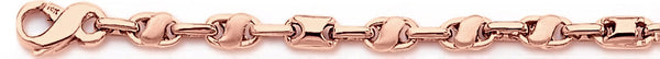14k rose gold, 18k pink gold chain 4.8mm Bali Link Bracelet