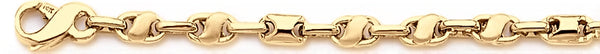 18k yellow gold chain, 14k yellow gold chain 4.8mm Bali Link Bracelet