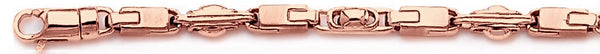 14k rose gold, 18k pink gold chain 4mm Roboto Link Bracelet