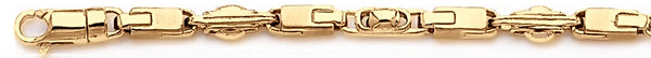 18k yellow gold chain, 14k yellow gold chain 4mm Roboto Link Bracelet