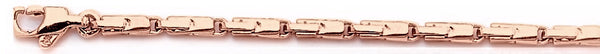14k rose gold, 18k pink gold chain 3mm Hanna Link Bracelet