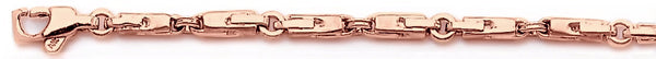 14k rose gold, 18k pink gold chain 3mm Lolara Link Bracelet