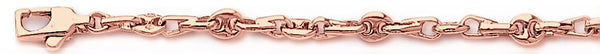 14k rose gold, 18k pink gold chain 4.4mm Neptune Chain Necklace