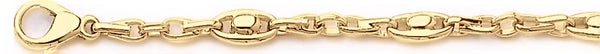 18k yellow gold chain, 14k yellow gold chain 5.5mm Odyessy Link Bracelet