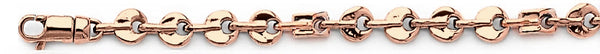 14k rose gold, 18k pink gold chain 5.6mm Key Link Bracelet