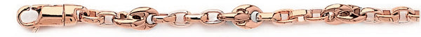14k rose gold, 18k pink gold chain 5.5mm Carlisle Link Bracelet