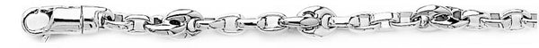 18k white gold chain, 14k white gold chain 5.5mm Carlisle Link Bracelet