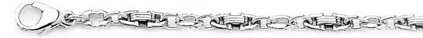 18k white gold chain, 14k white gold chain 5.2mm Corporal Link Bracelet