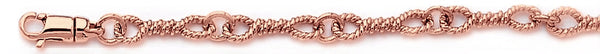 14k rose gold, 18k pink gold chain 5mm Twist Tie Link Bracelet
