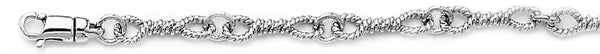 18k white gold chain, 14k white gold chain 5mm Twist Tie Link Bracelet