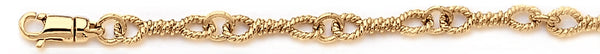 18k yellow gold chain, 14k yellow gold chain 5mm Twist Tie Link Bracelet