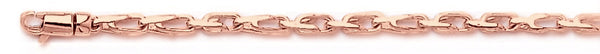 14k rose gold, 18k pink gold chain 2.5mm Tooth Link Bracelet