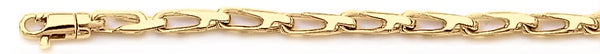 18k yellow gold chain, 14k yellow gold chain 3.4mm Tooth Link Bracelet