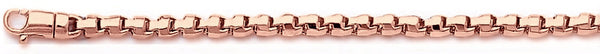 14k rose gold, 18k pink gold chain 3.3mm Rounded Box Link Bracelet