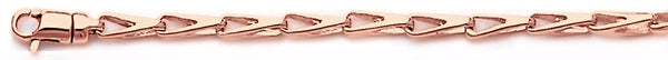 14k rose gold, 18k pink gold chain 3.5mm Thin Quad Link Bracelet