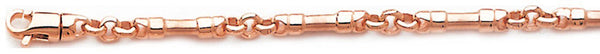 14k rose gold, 18k pink gold chain 4.2mm Dog Bone Chain Necklace