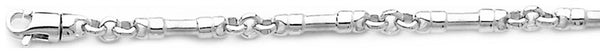 18k white gold chain, 14k white gold chain 4.2mm Dog Bone Chain Necklace