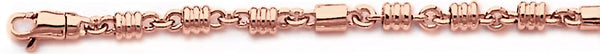 14k rose gold, 18k pink gold chain 4mm Captain Link Bracelet