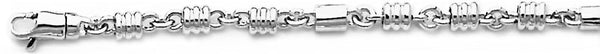 18k white gold chain, 14k white gold chain 4mm Captain Link Bracelet