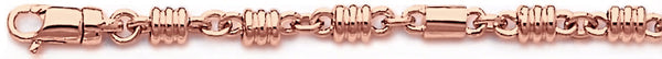 14k rose gold, 18k pink gold chain 5.2mm Captain Link Bracelet