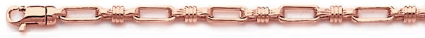 14k rose gold, 18k pink gold chain 3.7mm Modified Captain Link Bracelet