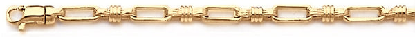 18k yellow gold chain, 14k yellow gold chain 3.7mm Modified Captain Link Bracelet