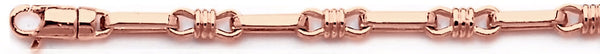 14k rose gold, 18k pink gold chain 4.9mm Modified Captain Link Bracelet