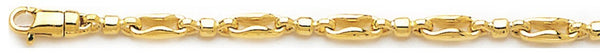 18k yellow gold chain, 14k yellow gold chain 4.1mm Hipster Link Bracelet