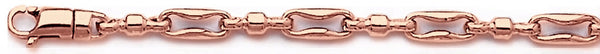14k rose gold, 18k pink gold chain 5mm Hipster Link Bracelet