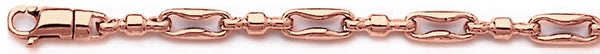 14k rose gold, 18k pink gold chain 5mm Hipster Chain Necklace