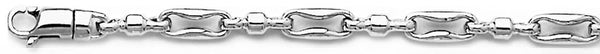 18k white gold chain, 14k white gold chain 5mm Hipster Link Bracelet