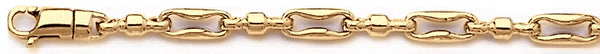 18k yellow gold chain, 14k yellow gold chain 5mm Hipster Link Bracelet