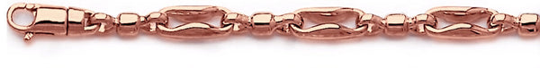 14k rose gold, 18k pink gold chain 6mm Hipster Link Bracelet