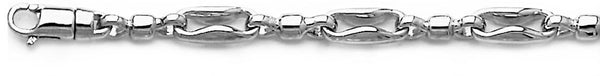 18k white gold chain, 14k white gold chain 6mm Hipster Link Bracelet