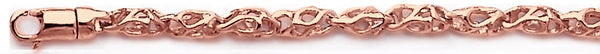 14k rose gold, 18k pink gold chain 4.7mm Vortex Link Bracelet