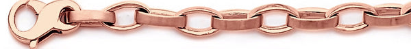 14k rose gold, 18k pink gold chain 6.6mm Football Link Bracelet