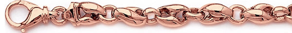 14k rose gold, 18k pink gold chain 8.3mm Narnia Link Bracelet
