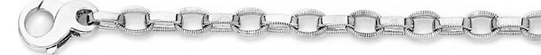 18k white gold chain, 14k white gold chain 5mm Millgrain Rolo Link Bracelet