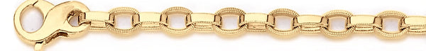 18k yellow gold chain, 14k yellow gold chain 6mm Millgrain Rolo Link Bracelet