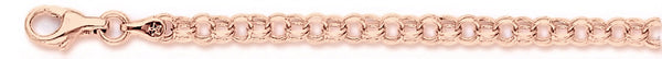 14k rose gold, 18k pink gold chain 4.4mm Light Charm Link Bracelet