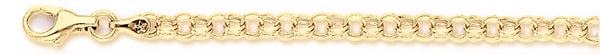 18k yellow gold chain, 14k yellow gold chain 4.4mm Light Charm Link Bracelet