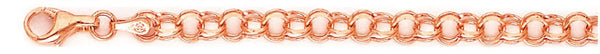 14k rose gold, 18k pink gold chain 5.3mm Light Charm Link Bracelet