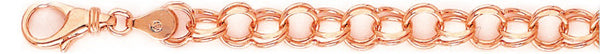 14k rose gold, 18k pink gold chain 6.9mm Light Charm Link Bracelet