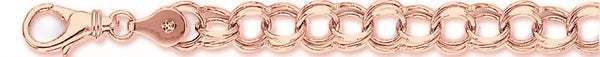 14k rose gold, 18k pink gold chain 8mm Light Charm Link Bracelet