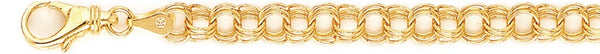 18k yellow gold chain, 14k yellow gold chain 6.5mm Triple Charm Link Bracelet